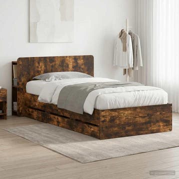 vidaXL Bedframe met opbergruimte en hoofdbord met lade, Verzenden, Nieuw