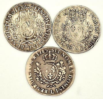 Frankrijk. 1726/1785 (3 monnaies en argent) (Zonder
