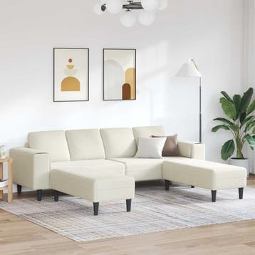 vidaXL Woonkamerbank / zetel 3 st Crème, Huis en Inrichting, Verzenden, Nieuw