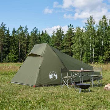 vidaXL Tunneltent 215 x 100 x 90 cm Olijfgroen Polyester en, Caravans en Kamperen, Verzenden, Nieuw