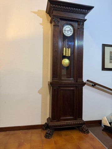 Staanse regulateur - - donker eikenhout - 1930-1940