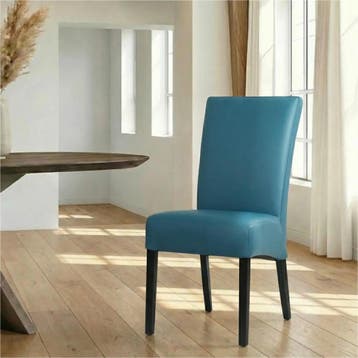 Leren eetkamerstoel Just - Toledo Turquoise (blauw) - Poten, Blauw, Bohemian, Eigentijds, Klassiek, Retro, Romantisch, Scandinavisch