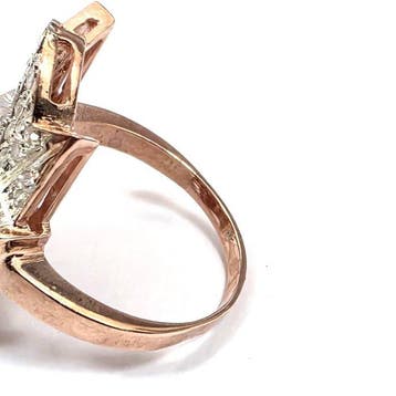 Zonder minimumprijs - Ring - 9 kt. Roségoud, Zilver Spinel -