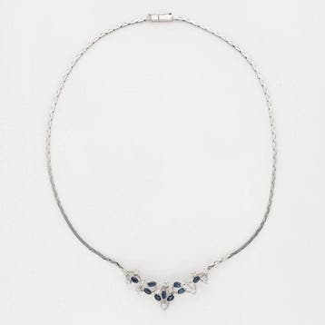 Halsketting - 18 karaat Witgoud Diamant (Natuurlijk) -