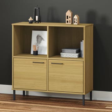 vidaXL Boekenkast met metalen poten OSLO 90x35x90,5 cm hout, Verzenden