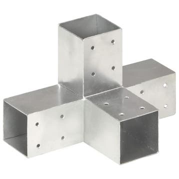 vidaXL Paalverbinding X-vorm 71x71 mm gegalvaniseerd metaal, Tuin en Terras, Verzenden, Nieuw