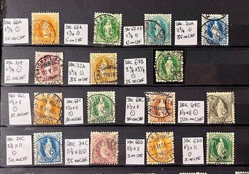 Zwitserland 1882/1908 - Zwitserland 1882–1908 Staande, Gestempeld