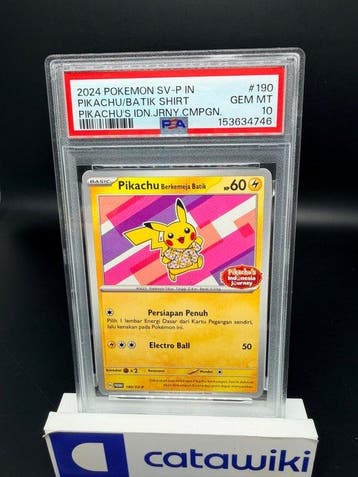 Pokémon - 1 Graded card - Pikachu Berkemeja Batik - SV-P 190