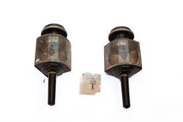 Stel antieke footboard side lamps
