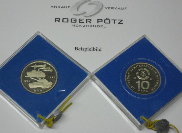 Ddr 10 Mark 25 Jahre Nva 1981 polierte Platte originalver..., Postzegels en Munten, Munten | Europa | Niet-Euromunten, België