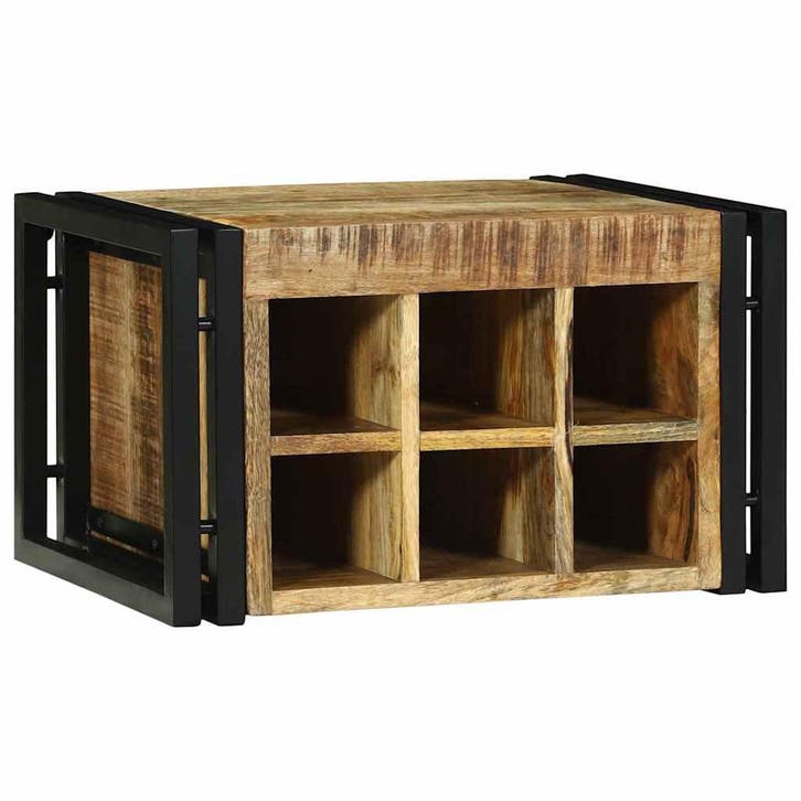 vidaXL Wijnrek 2 pcs 46 x 35 x 27,5 cm Massief Mango Hout, Huis en Inrichting, Woonaccessoires | Wijnrekken, Nieuw, Verzenden