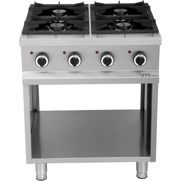 Fornuis | Gas | 4 Branders (4x 6.5kW) | Waakvlam | Open, Articles professionnels, Horeca | Équipement de cuisine, Envoi