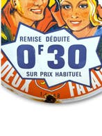 Plaque émaillée - Camembert Les Deux Falaisiens - Émail