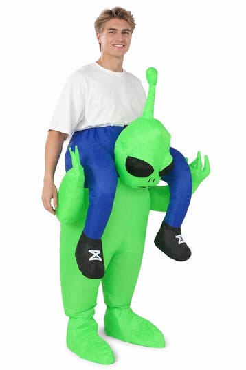 KIMU® Opblaas Kostuum Gedragen op Nek van Alien Opblaasbaar, Ophalen of Verzenden, Nieuw