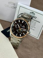 Orient - Stretto Sun & Moon Automatic Day/Date Silver/Brown