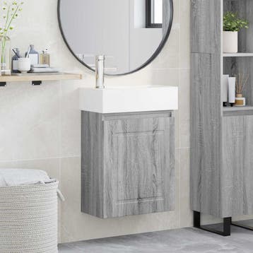 vidaXL Badkamermeubel met kraan Grijs Sonoma 45,5 x 22,5 x, Verzenden, Nieuw