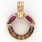 Pendentif - 18 carats Or jaune Rubis - Diamant