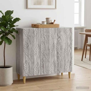 vidaXL Dressoir Grijs Sonoma 89 x 34,5 x 80 cm Bewerkt hout, Huis en Inrichting, Kasten | Dressoirs, Verzenden, Nieuw