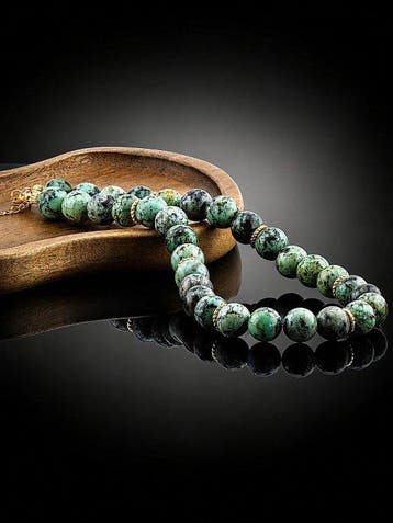 Afrikaanse Turkoois Ketting - 925 Sterlingzilver