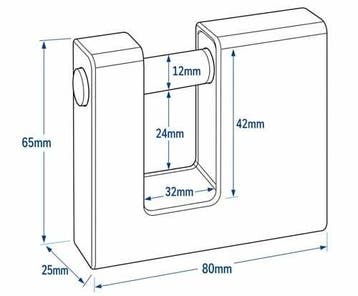 Pantser Blokslot  80mm Gelijksluitend, Verzenden, Nieuw