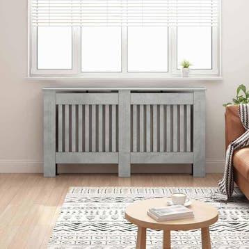 vidaXL Radiator Cover Betongrijs 152 x 19 x 81,5 cm Bewerkt, Verzenden