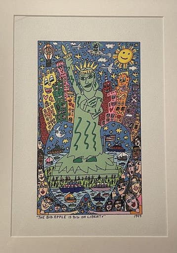 James Rizzi (1950-2011) - The Big Apple is Big on Liberty