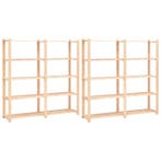 vidaXL Opbergrekken 5-laags 2 st 170x38x170 cm grenenhout, Verzenden, Nieuw