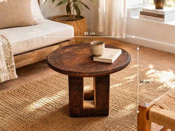 Salontafel - Afrikaanse massiefhouten bijzettafel uit één