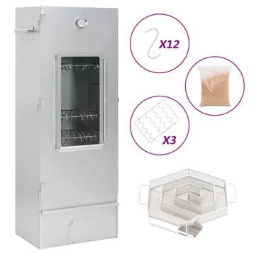 vidaXL BBQ-rookoven met koude rookgenerator gegalvaniseerd, Verzenden