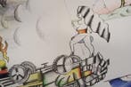 Saul Steinberg (1914-1999) - Grande lithographie: La fin de