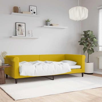 vidaXL Slaapbank 90x200 cm fluweel geel, Verzenden