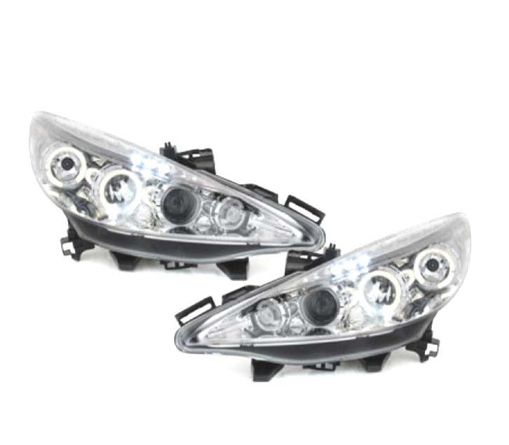 PHARES PEUGEOT 207 06-12 ANGEL EYES FOND CHROMÉ, Autos : Pièces & Accessoires, Éclairage, Envoi