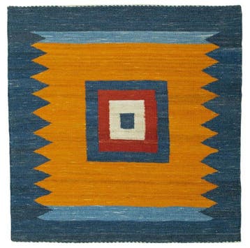 Handgeweven Designer Kelim - Kelim - 110 cm - 108 cm, Nieuw