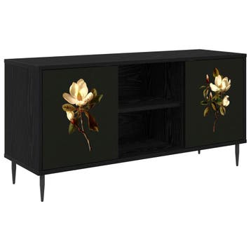 vidaXL Tv-meubel BREMEN 102 x 33 x 51 cm Zwart eiken Bewerkt, Verzenden