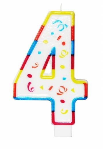 Kaars XL 4 Jaar 17cm, Verzenden