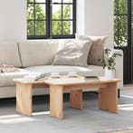 vidaXL Salontafel 2 pcs Naturel Massief grenenhout, Huis en Inrichting, Tafels | Salontafels, Verzenden, Nieuw