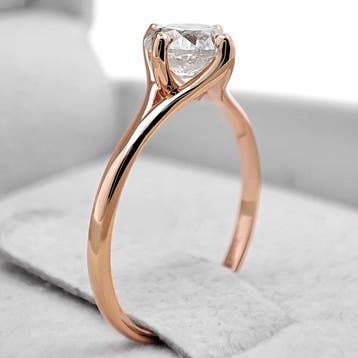 Zonder minimumprijs - Ring - 14 karaat Roségoud, F/SI -, Nieuw