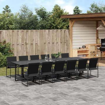 vidaXL 13-delige Tuinset textileen zwart, Verzenden, Nieuw, Tuinset