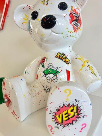 Ricarbonio - sculptuur, Ours Pop Street – King - 35 cm -, Antiquités & Art