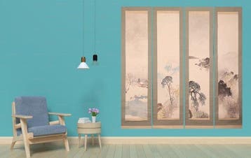 Impressive scroll set Landscapes Through Four Seasons,