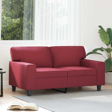 vidaXL Tweezitsbank / zetel 120 cm kunstleer wijnrood, Maison & Meubles, Canapés | Salons, Verzenden