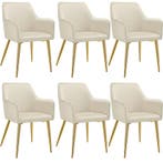 tectake Eetkamerstoel Avane, fluweellook, gestoffeerd - beig, Verzenden