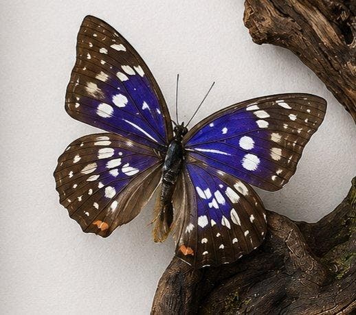 Vlinder Taxidermie volledige montage - Hestina assimilis &, Antiek en Kunst, Curiosa en Brocante