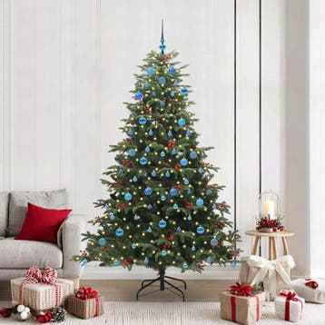 vidaXL Kunstkerstboom Groen 210 cm PVC en Metaal en Plastic, Verzenden, Nieuw