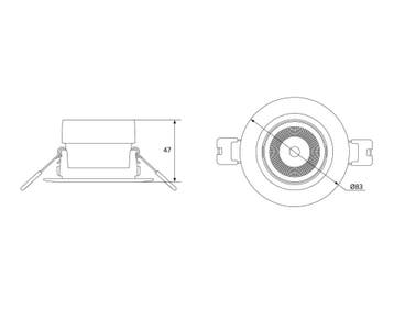 OPPLE LED Chiara 6W Spot Encastrable Réglable 3000K -, Verzenden