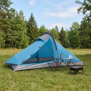 vidaXL Backpacking Tent Blauw 4-persoons 185T Polyester met, Verzenden, Nieuw