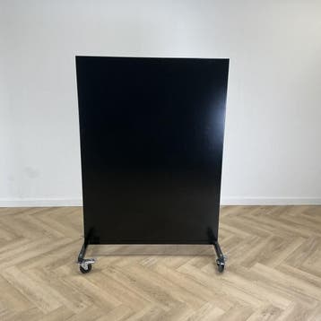 verrijdbare scheidingswand (hxbxd) 175x120x60 cm , zwart, Gebruikt, Bureau