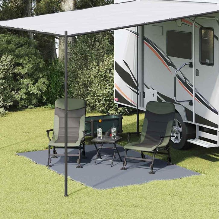 vidaXL Tenttapijt Blauw en Grijs 300 x 200 cm Polyetheen, Caravanes & Camping, Accessoires de tente, Envoi