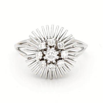 Bague - 18 carats Or blanc Diamant (Naturelle)