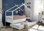 Kinderbed Huis | Wit Grenen | 90x200 | Laatste Stuks!, Ophalen of Verzenden, Hoogslaper